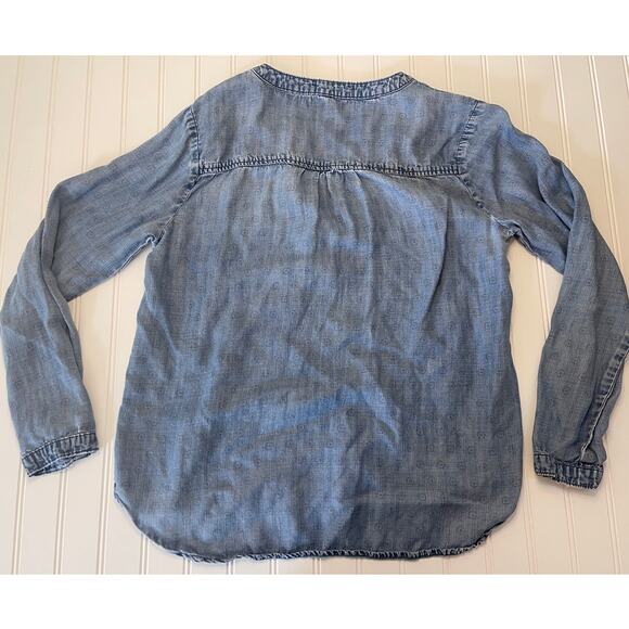 Anthropologie Cloth & Stone Denim V Neck Popover Top - Size Women's Small - Picture 6 of 7